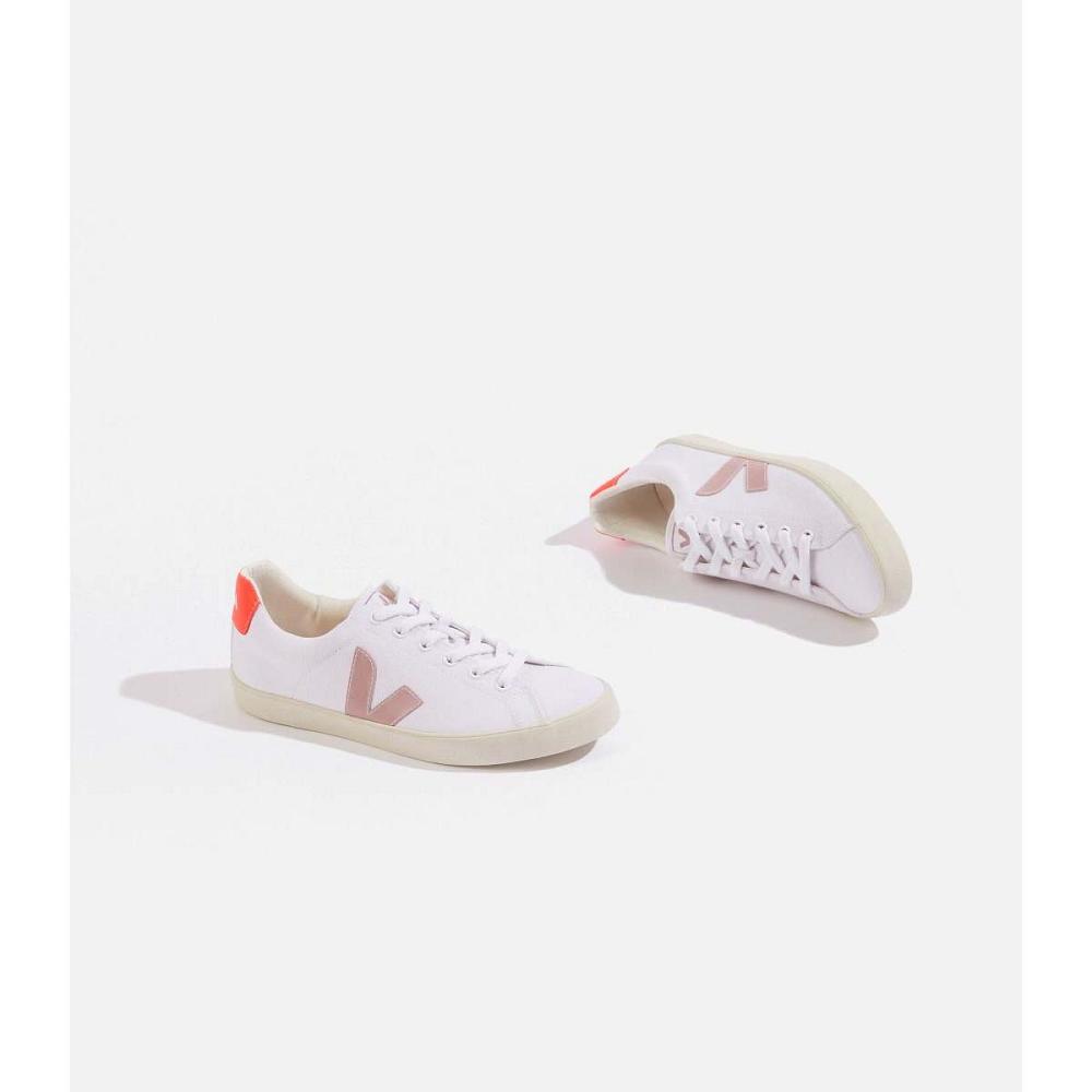 Veja ESPLAR SE CANVAS Women's Shoes White/Orange | CA 512XYU